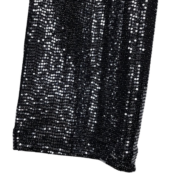 Free People Black Silver Sequin Shine On Pants - 4 - Picture 7 of 10